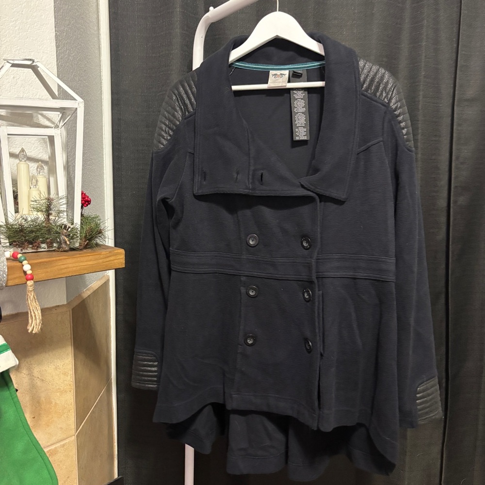 Harley-Davidson Women’s Moto Peacoat Jacket Black Quilted Shoulder 2XL